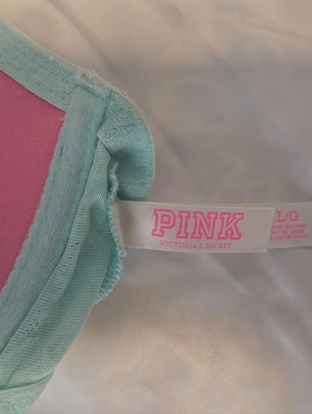 PINK Victoria's Secret Mint Lace Longline Bra